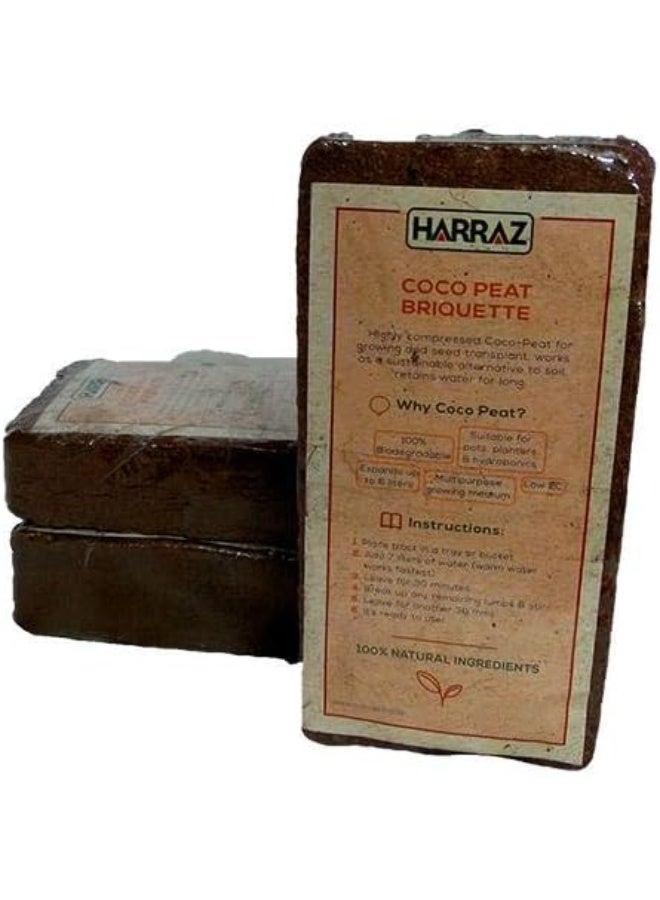 Indian Pressed Cocopet Raw Petmos Natural Coconut Fiber Potting Soil (3 Bar* 6L)